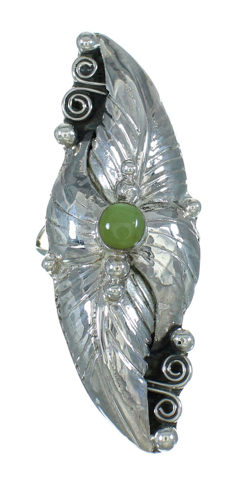 Southwest Turquoise Silver Ring Size 7-3/4 YX76433